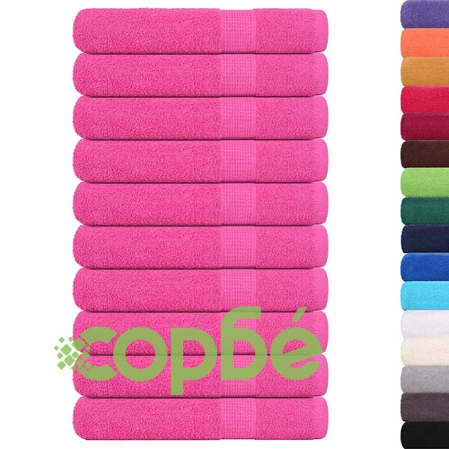 Кърпи 10 бр розови 100x200 см 360 gsm 100% памук ➤ топ цена ➤ sorbe.bg