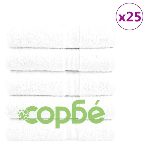 Премиум хавлиени кърпи SOLUND 25 бр бели 100x150 см 600 gsm ➤ топ цена ➤ sorbe.bg