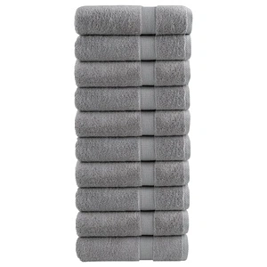 Премиум хавлиени кърпи SOLUND 10 бр сиви 100x150 см 600 gsm