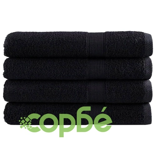 Премиум кърпи за сауна SOLUND 4 бр черни 80x200 см 600 gsm ➤ топ цена ➤ sorbe.bg