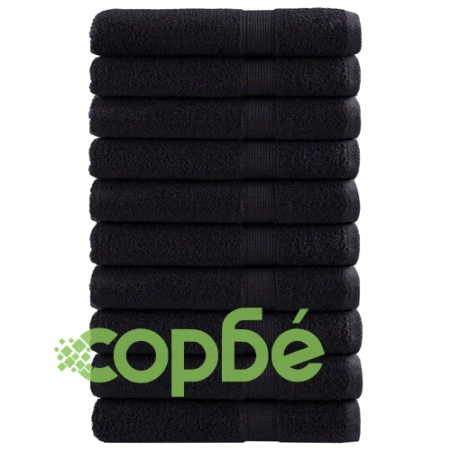 Премиум кърпи за сауна SOLUND 10 бр черни 80x200 см 600 gsm ➤ топ цена ➤ sorbe.bg