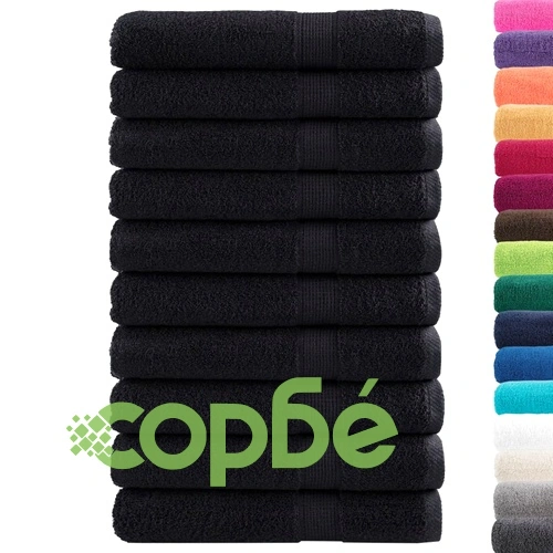 Премиум кърпи за сауна SOLUND 10 бр черни 80x200 см 600 gsm ➤ топ цена ➤ sorbe.bg