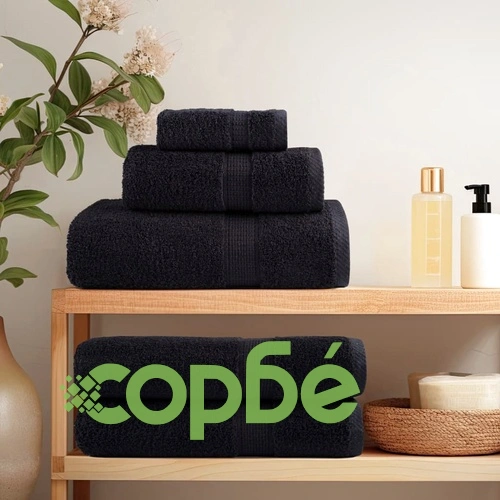 Премиум кърпи за сауна SOLUND 10 бр черни 80x200 см 600 gsm ➤ топ цена ➤ sorbe.bg