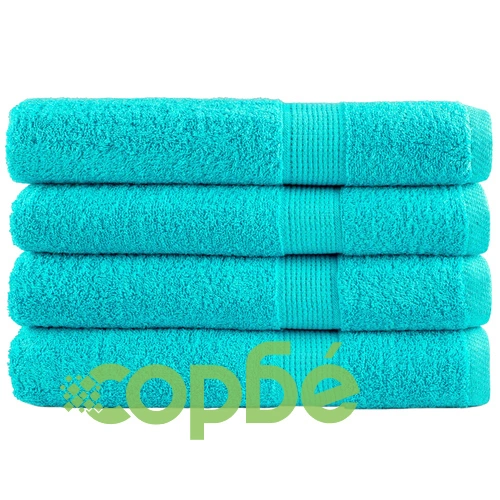 Премиум кърпи за сауна SOLUND 4 бр тюркоаз 80x200 см 600 gsm ➤ топ цена ➤ sorbe.bg
