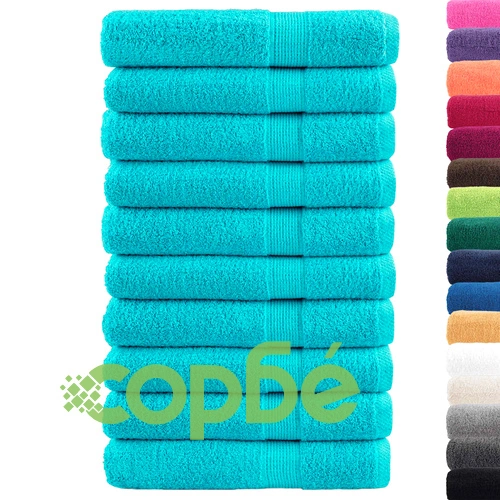 Премиум кърпи за сауна SOLUND 10 бр тюркоаз 80x200 см 600 gsm ➤ топ цена ➤ sorbe.bg