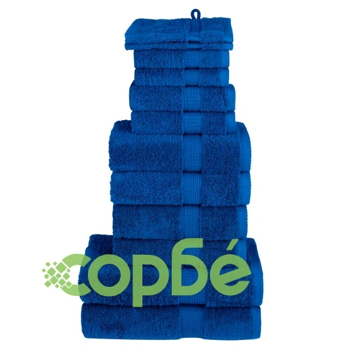 Премиум комплект хавлии от 12 части SOLUND син 600 gsm ➤ топ цена ➤ sorbe.bg