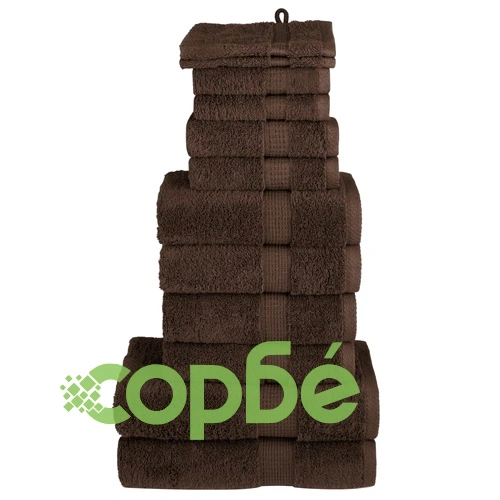 Премиум комплект хавлии от 12 части SOLUND кафяв 600 gsm ➤ топ цена ➤ sorbe.bg