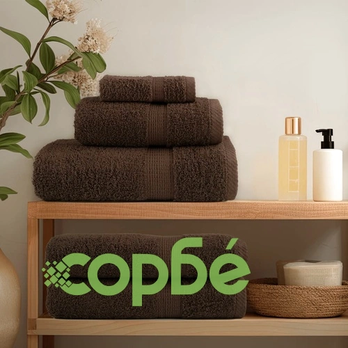 Премиум комплект хавлии от 12 части SOLUND кафяв 600 gsm ➤ топ цена ➤ sorbe.bg