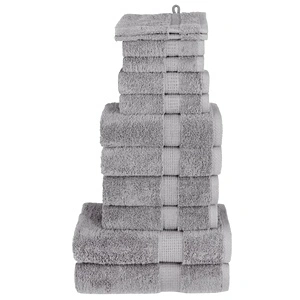 Премиум комплект хавлии от 12 части SOLUND сив 600 gsm