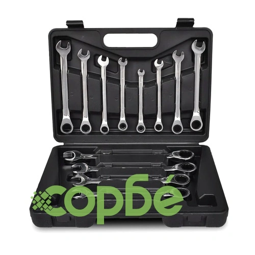 Комплект 12 броя гаечни ключове с тресчотен механизъм ➤ топ цена ➤ sorbe.bg