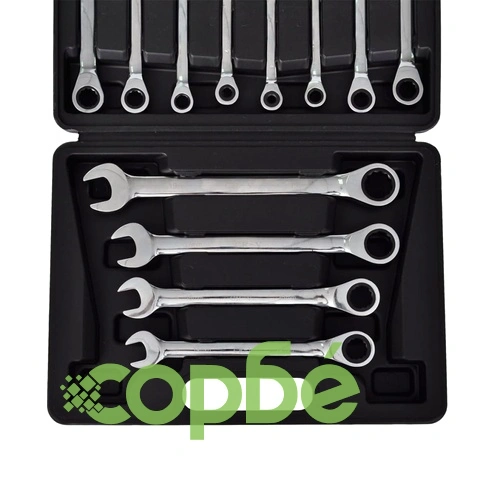 Комплект 12 броя гаечни ключове с тресчотен механизъм ➤ топ цена ➤ sorbe.bg