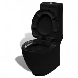 Керамична тоалетна задно оттичане черна
