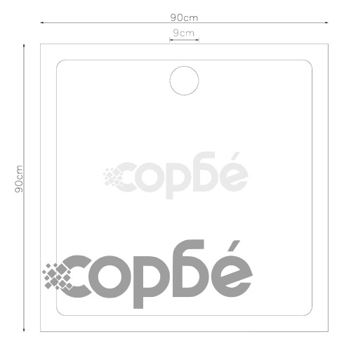 Квадратна отводнителна основа за душ, 90 x 90 см, ABS ➤ топ цена ➤ sorbe.bg