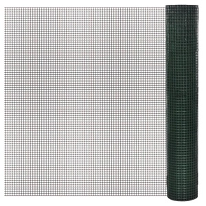 Кокошкарска мрежа, поцинкована с PVC покритие, 10x1 м, зелена