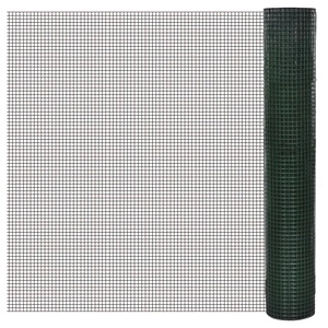 Кокошкарска мрежа, поцинкована с PVC покритие, 25x1 м, зелена