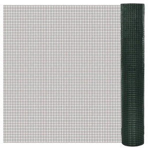 Кокошкарска мрежа, поцинкована с PVC покритие, 25x1 м, зелена