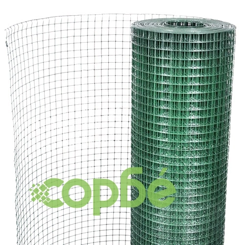 Кокошкарска мрежа, поцинкована с PVC покритие, 25x1 м, зелена ➤ топ цена ➤ sorbe.bg
