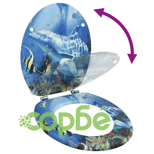 WC тоалетна седалка МДФ капак делфини ➤ топ цена ➤ sorbe.bg
