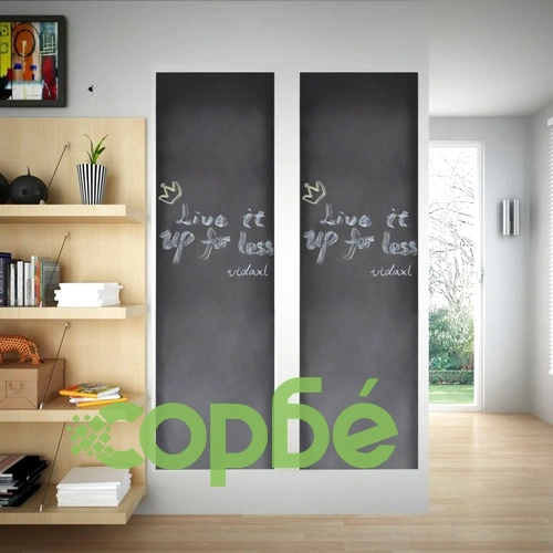 Стикер за стена черна дъска 0,6 x 3 м 2 ролки с тебешири ➤ топ цена ➤ sorbe.bg