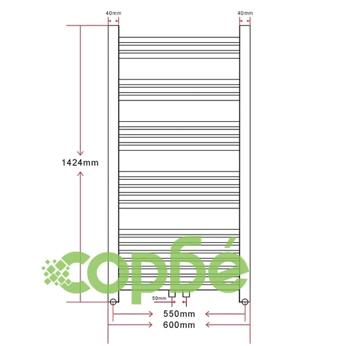 Лира за баня, централно отопление, извита, 600 x 1424 мм ➤ топ цена ➤ sorbe.bg