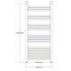 Електрически радиатор за баня, 600 W, извит дизайн, 500 x 1424 мм