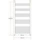 Електрически радиатор за баня, 1000 W, извит дизайн, 600 x 1424 мм