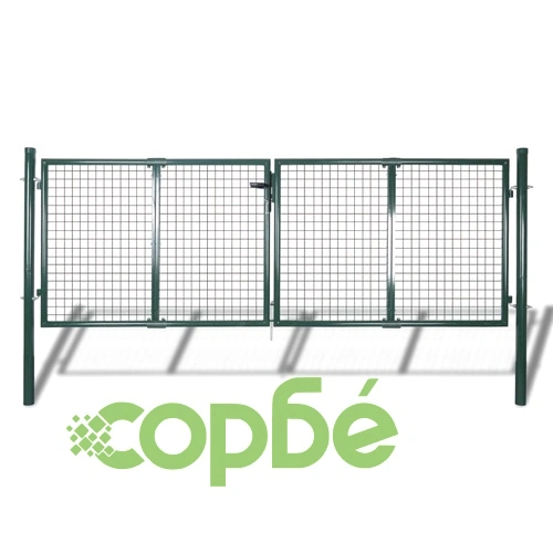 Стоманена оградна порта 289 x 100 см / 306 х 150 см ➤ топ цена ➤ sorbe.bg