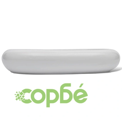 Луксозна керамична мивка, овална, бяла, 63 х 42 см ➤ топ цена ➤ sorbe.bg