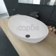 Луксозна керамична мивка с овална форма, бяла, 40x33 см