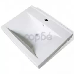 Керамична мивка лукс правоъгълна с отвор за кран бяла 60х46 см