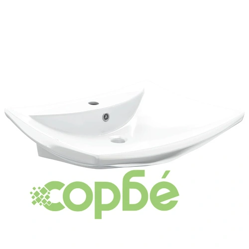 Луксозна керамична мивка с преливник и отвор за смесител, правоъгълна  ➤ топ цена ➤ sorbe.bg