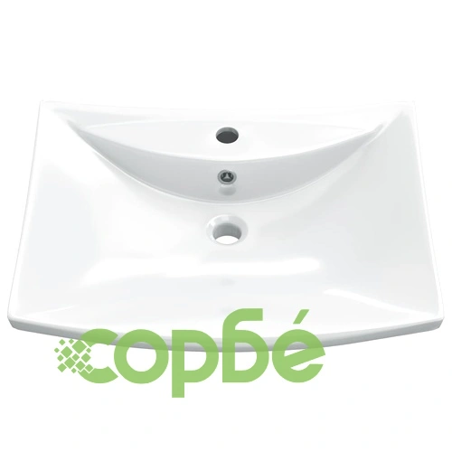 Луксозна керамична мивка с преливник и отвор за смесител, правоъгълна  ➤ топ цена ➤ sorbe.bg