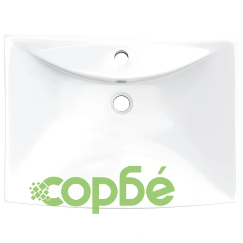 Луксозна керамична мивка с преливник и отвор за смесител, правоъгълна  ➤ топ цена ➤ sorbe.bg