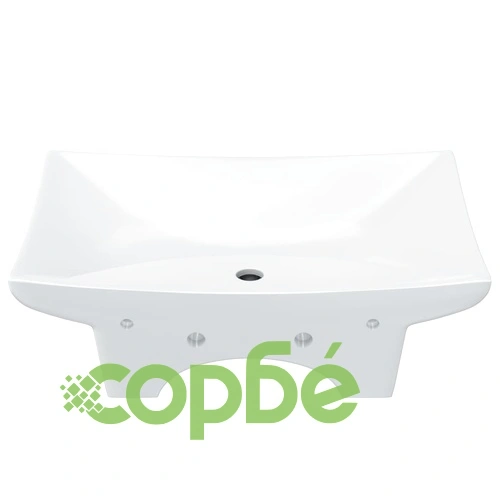 Луксозна керамична мивка с преливник и отвор за смесител, правоъгълна  ➤ топ цена ➤ sorbe.bg