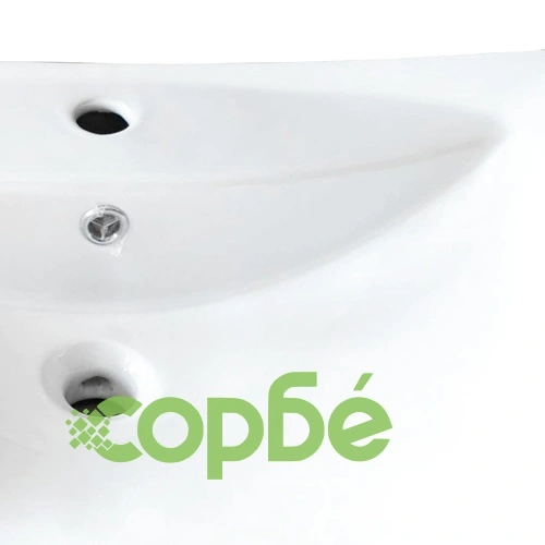 Луксозна керамична мивка с преливник и отвор за смесител, правоъгълна  ➤ топ цена ➤ sorbe.bg