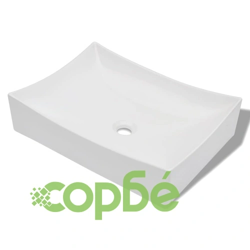 Керамична мивка в силно гланцирано бяло, за баня ➤ топ цена ➤ sorbe.bg