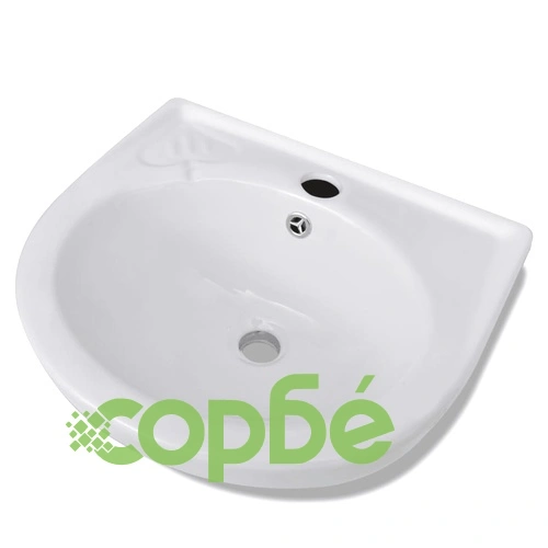 Луксозна керамична мивка с преливник и отвор за смесител, 42 х 37 см. ➤ топ цена ➤ sorbe.bg