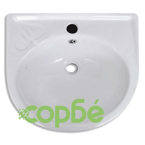 Луксозна керамична мивка с преливник и отвор за смесител, 42 х 37 см. ➤ топ цена ➤ sorbe.bg