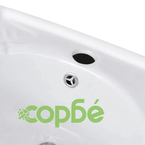 Луксозна керамична мивка с преливник и отвор за смесител, 42 х 37 см. ➤ топ цена ➤ sorbe.bg