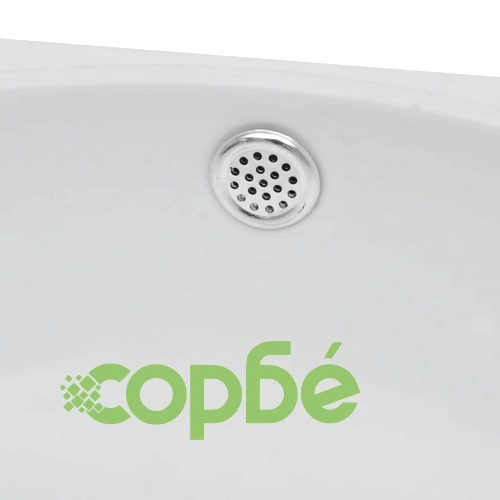 Керамична мивка за баня с преливник и отвор за смесител, бяла ➤ топ цена ➤ sorbe.bg