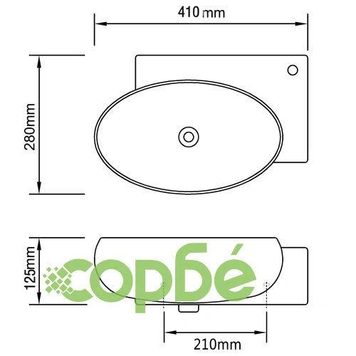 Керамична мивка за баня с преливник и отвор за смесител, бяла ➤ топ цена ➤ sorbe.bg