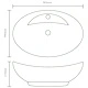 Луксозна керамична мивка с преливник и отвор за смесител, овална