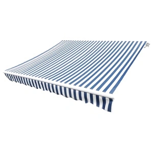 Платно за тента, синьо и бяло, 4x3 м (рамка не е включена)