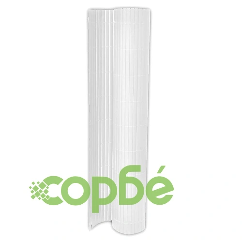 PVC ограда с две лица и ширина на летвата 12 мм, 90 х 300 см, бяла ➤ топ цена ➤ sorbe.bg