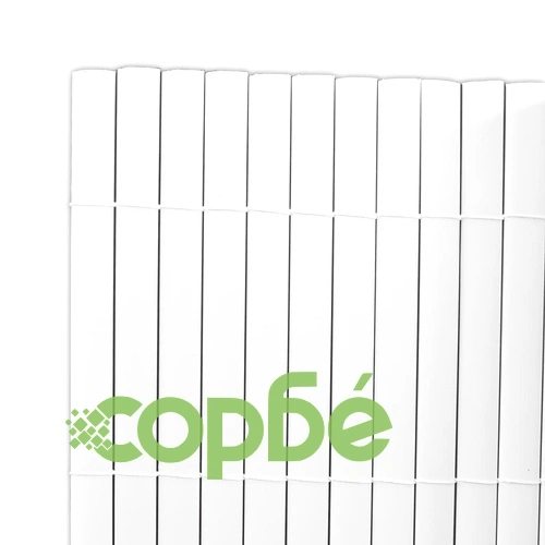 PVC ограда двулицева, летва с ширина 12 мм, 150 х 500 см, бяла ➤ топ цена ➤ sorbe.bg