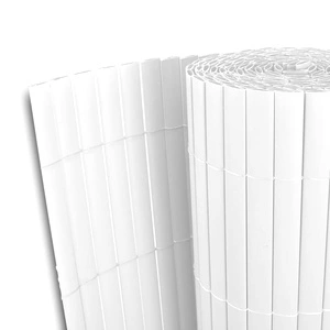 PVC ограда двулицева, летва с ширина 12 мм, 500 х 200 см, бяла