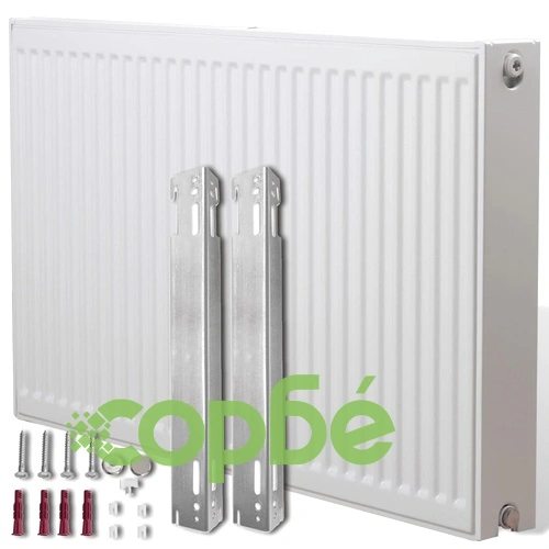 Стоманен радиатор, странични връзки, бял, 40 х 10 х 60 см. ➤ топ цена ➤ sorbe.bg