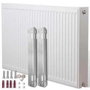 Стоманен радиатор, странични връзки, бял, 60 х 10 х 60 см.