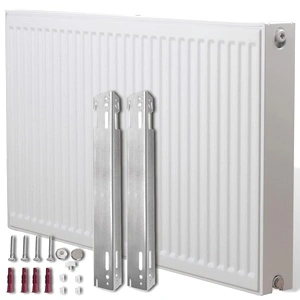 Стоманен радиатор, странични връзки, бял, 100 х 10 х 60 см.