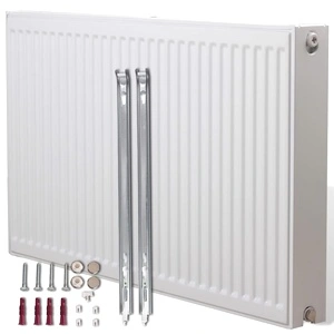 Стоманен радиатор, долни връзки, бял, 100 х 10 х 60 см.